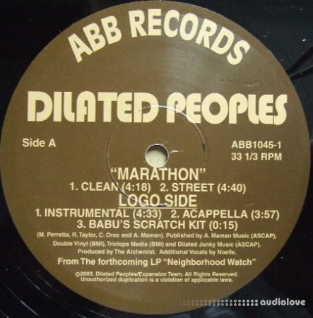 Dilated Peoples Marathon Acapella ViNYL RiP