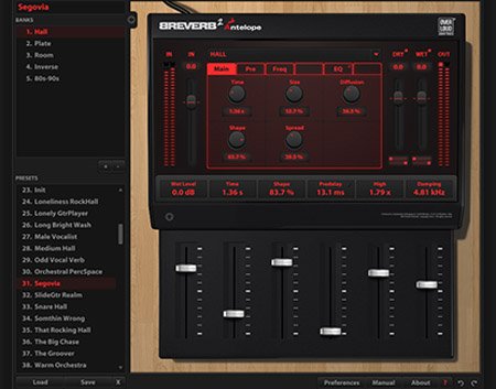 Overloud BREVERB 2 Antelope GUI