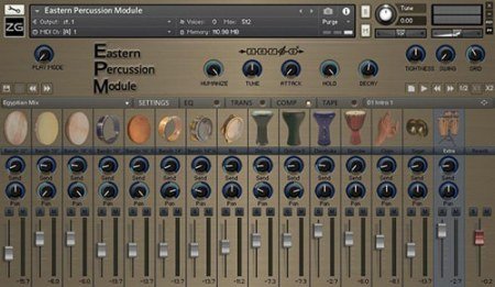 Zero-G Eastern Percussion Module GUI