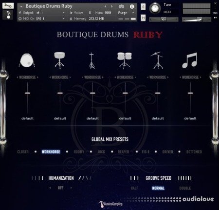 Musical Sampling Boutique Drums Ruby