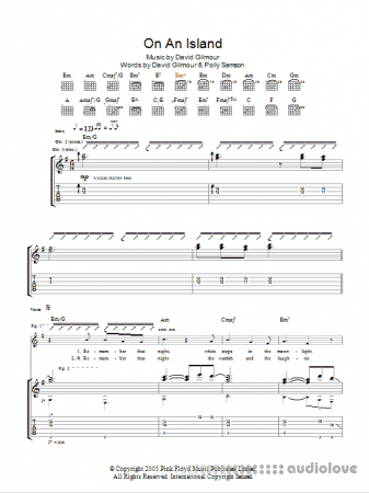 David Gilmour On an Island (Guitar TAB)