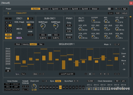 Fabrizio Poce J74 Venus6 Poly-Multi Synthesizer