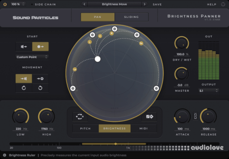 Sound Particles Brightness Panner