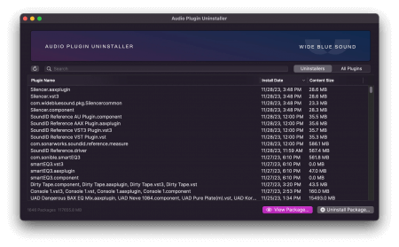 Wide Blue Sound Audio Plugin Uninstaller