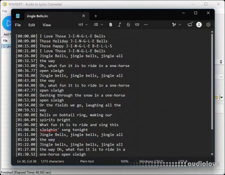 VovSoft Audio to Lyrics Converter
